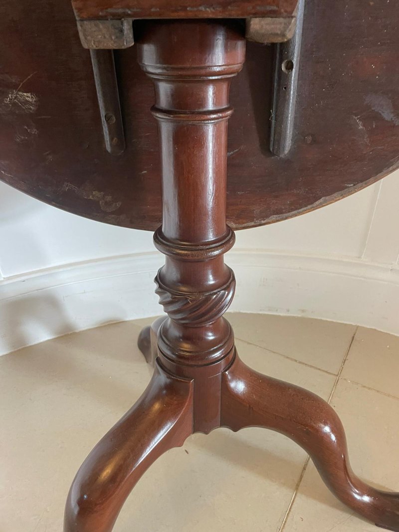 Antique George III Quality Mahogany Bird Cage Tripod/Lamp Table - Image 7